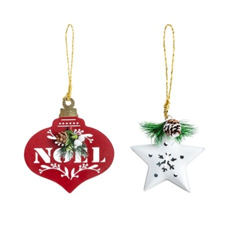 Adornos para Pino 'Papa Noel y Estrella'