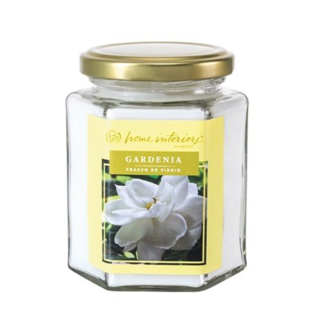 Vela en Frasco de Vidrio -Aroma a Gardenia