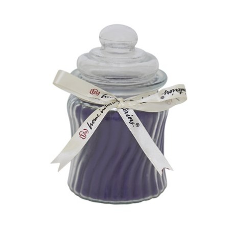 Vela en Tarro con Relieve -Aroma a Lavanda